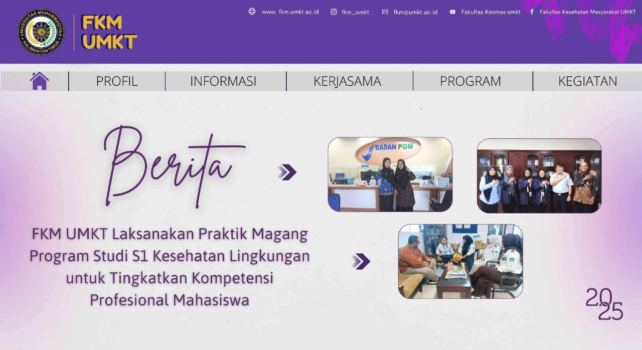 FKM UMKT Laksanakan Praktik Magang S1 Kesehatan Lingkungan untuk Tingkatkan Kompetensi Profesional Mahasiswa