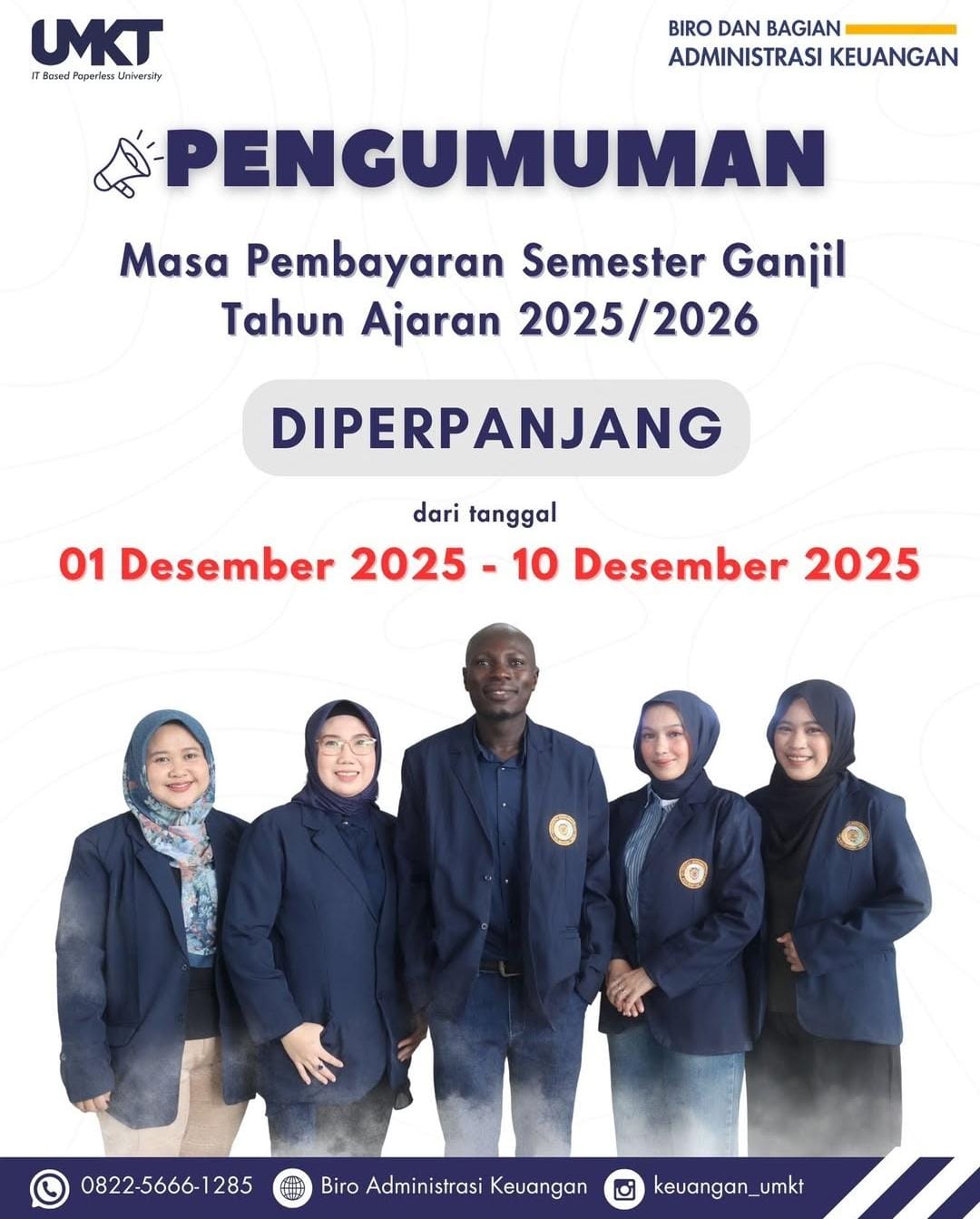 PENGUMUMAN PERPANJANGAN MASA PEMBAYARAN