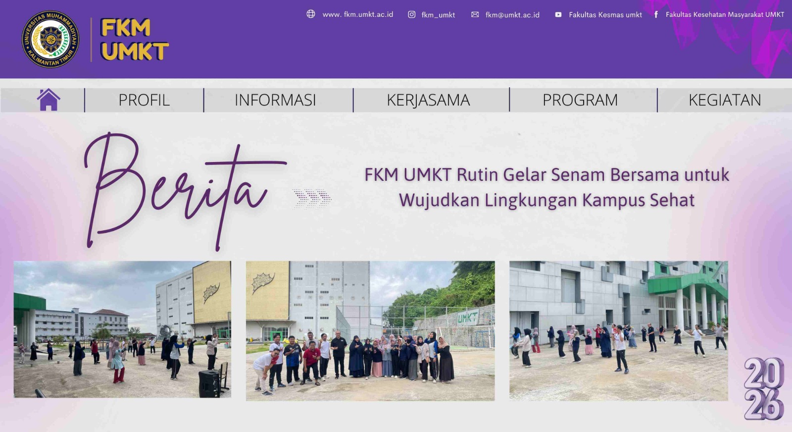 FKM UMKT Rutin Gelar Senam Bersama untuk Wujudkan Lingkungan Kampus Sehat