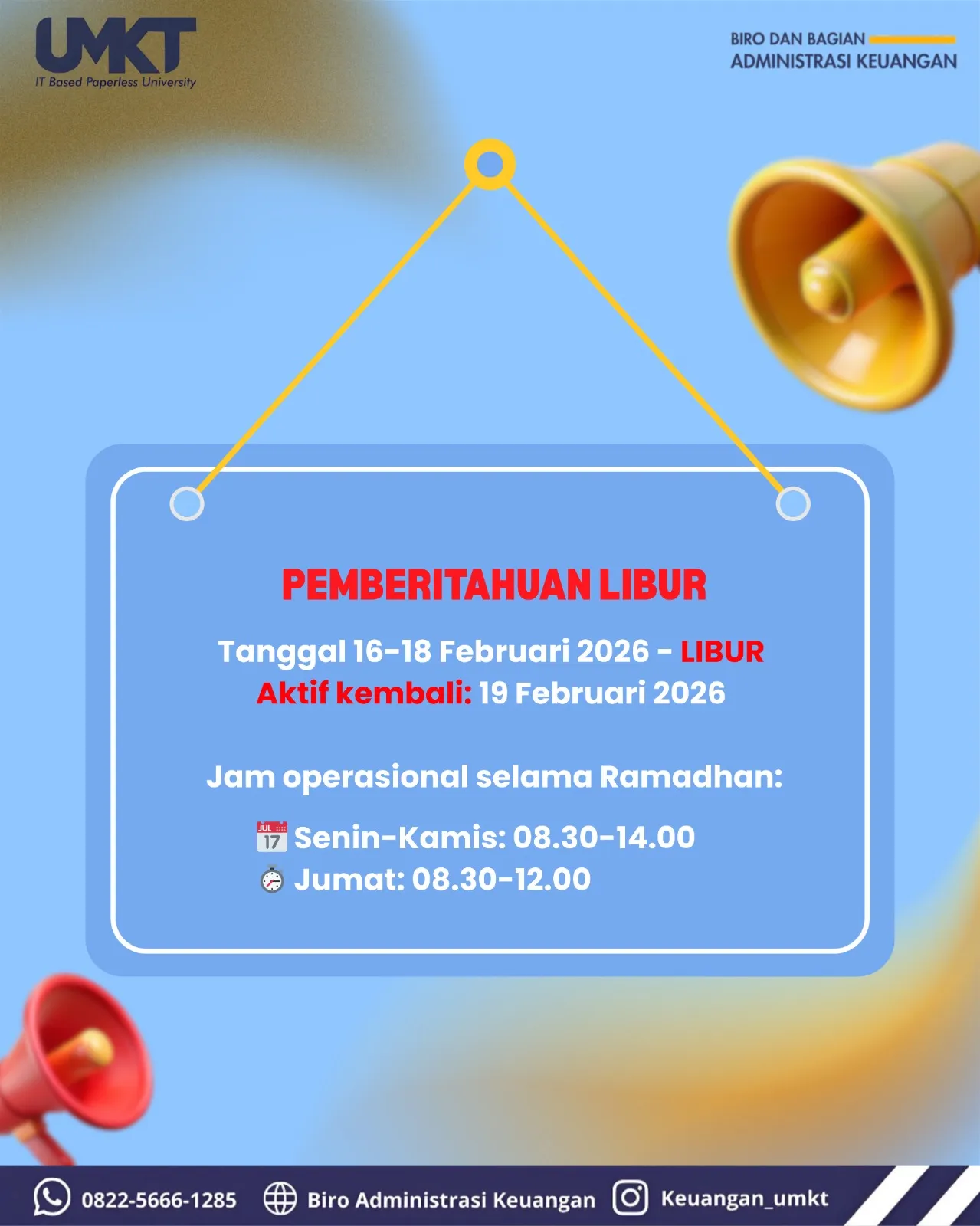 INFORMASI LIBUR PELAYANAN KEUANGAN