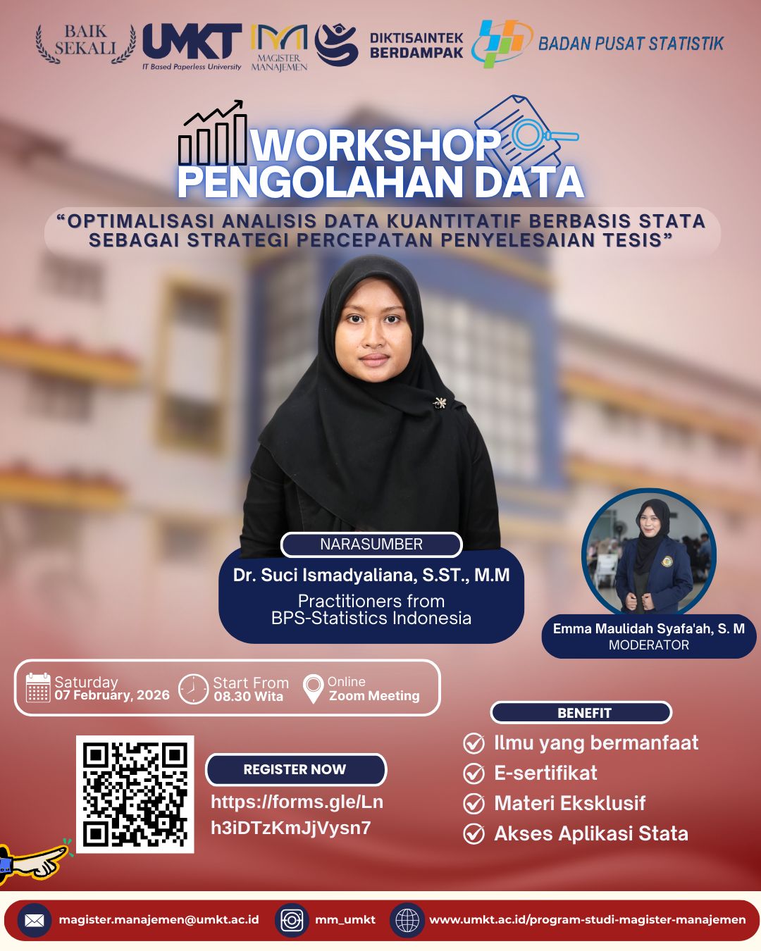 Prodi Magister Manajemen Gelar Workshop Pengolahan Data Kuantitatif Berbasis STATA