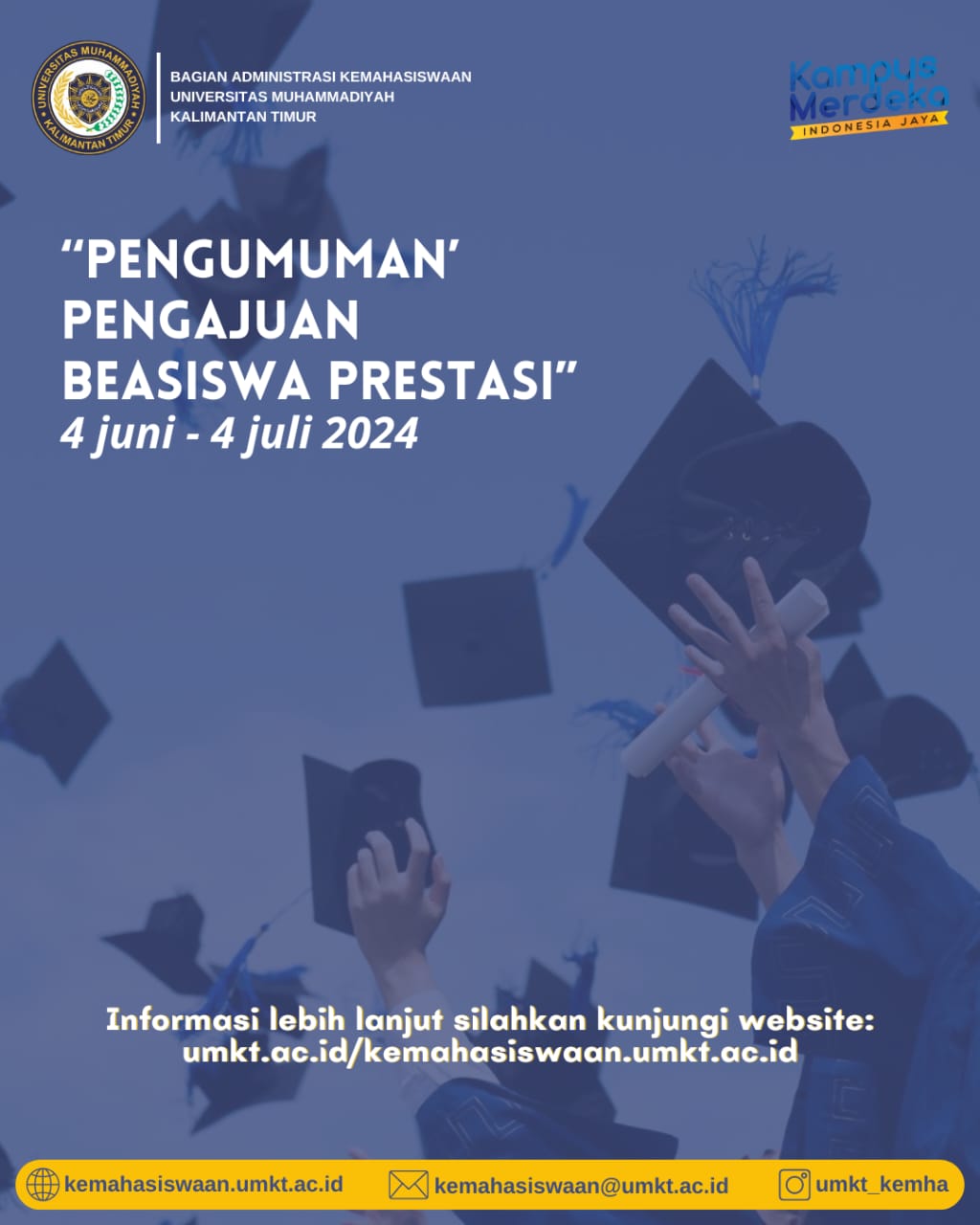 Pengajuan Intensif Beasiswa Prestasi Mahasiswa Universitas Muhammadiyah Kalimantan Timur Tahun 2024
