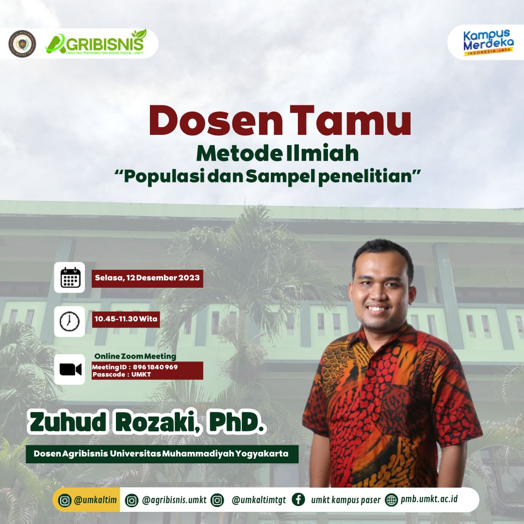 Dosen Tamu Metode Ilmiah (Populasi dan Sampel Penelitian)