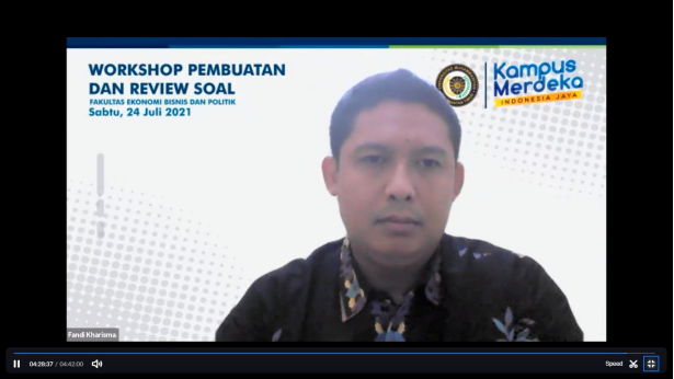 WORKSHOP PENYUSUNAN DAN REVIEW SOAL TAHUN AKADEMIK 2020/2021 FAKULTAS EKONOMI BISNSI DAN POLITIK UNIVERSITAS MUHAMMADIYAH KALIMANTAN TIMUR