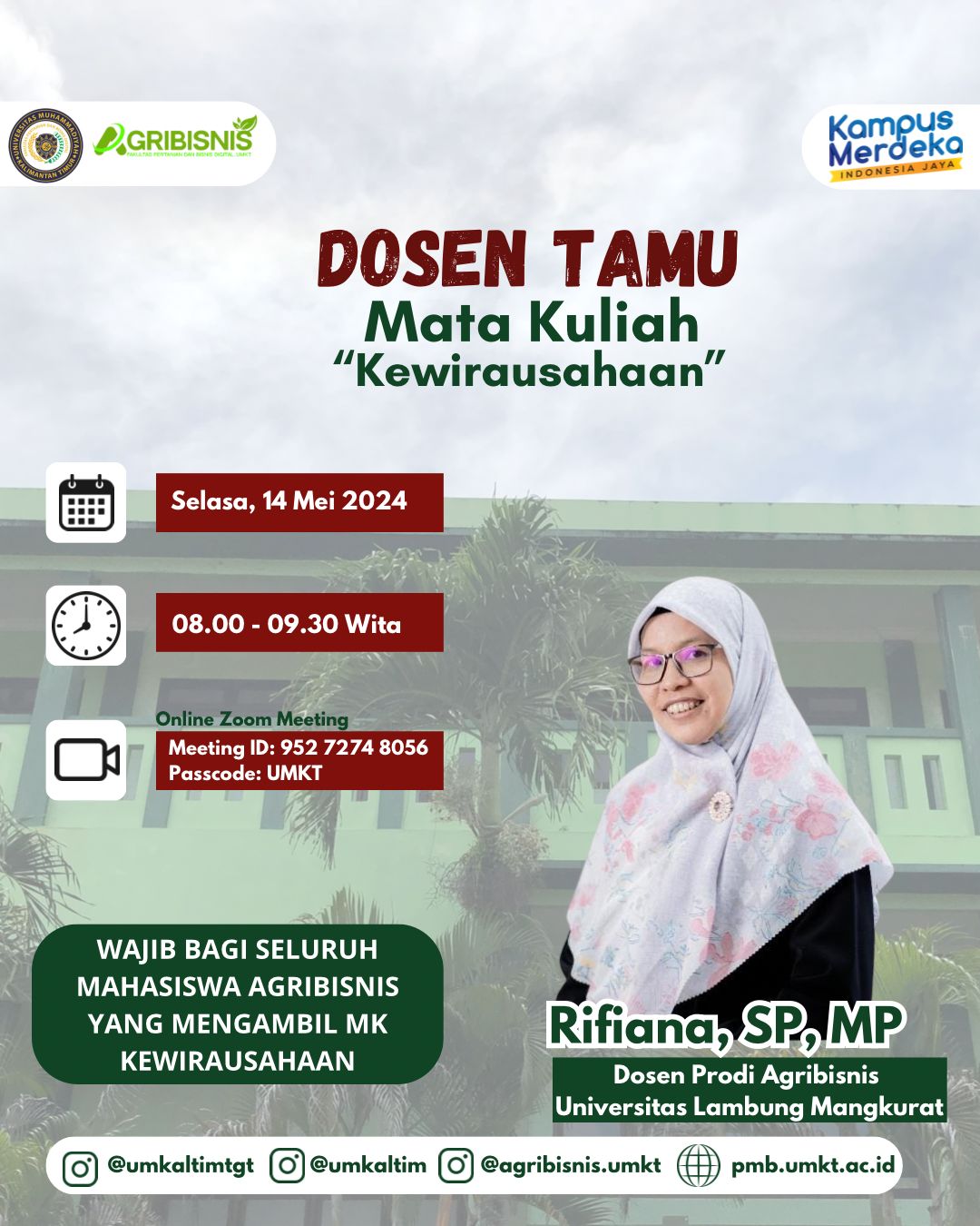Dosen Tamu Mata Kuliah "Kewirausahaan"
