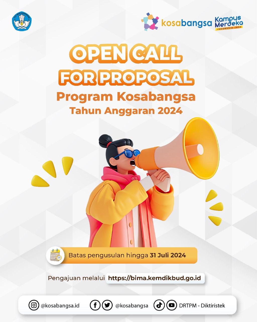 Pengumuman Penerimaan Proposal Program Kosabangsa Tahun Anggaran 2024