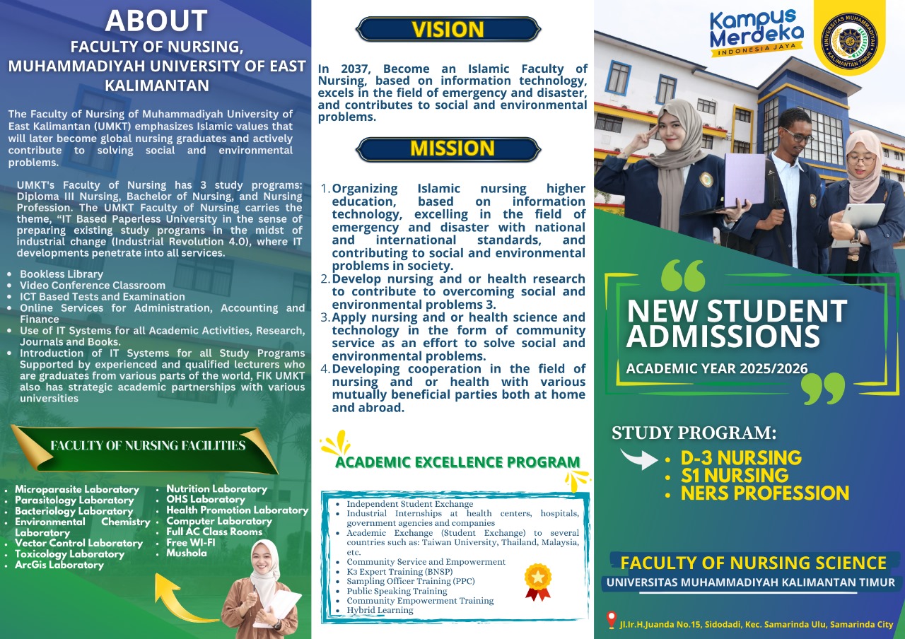 PENERIMAAN MAHASISWA BARU PROGRAM STUDI S1 KEPERAWATAN FAKULTAS ILMU KEPERAWATAN UNIVERSITAS MUHAMMADIYAH KALIMANTAN TIMUR TAHUN AKADEMIK 2025/2026