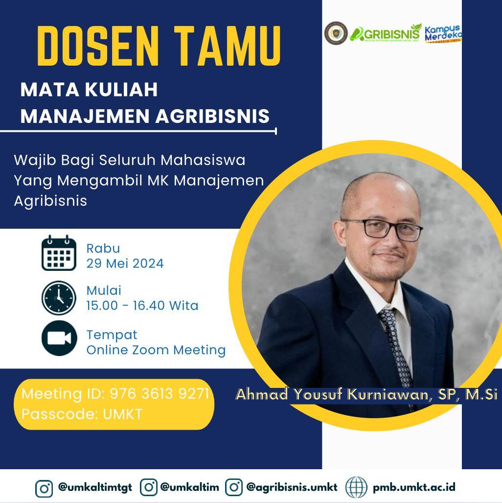 Dosen Tamu Mata Kuliah Manajemen Agribisnis