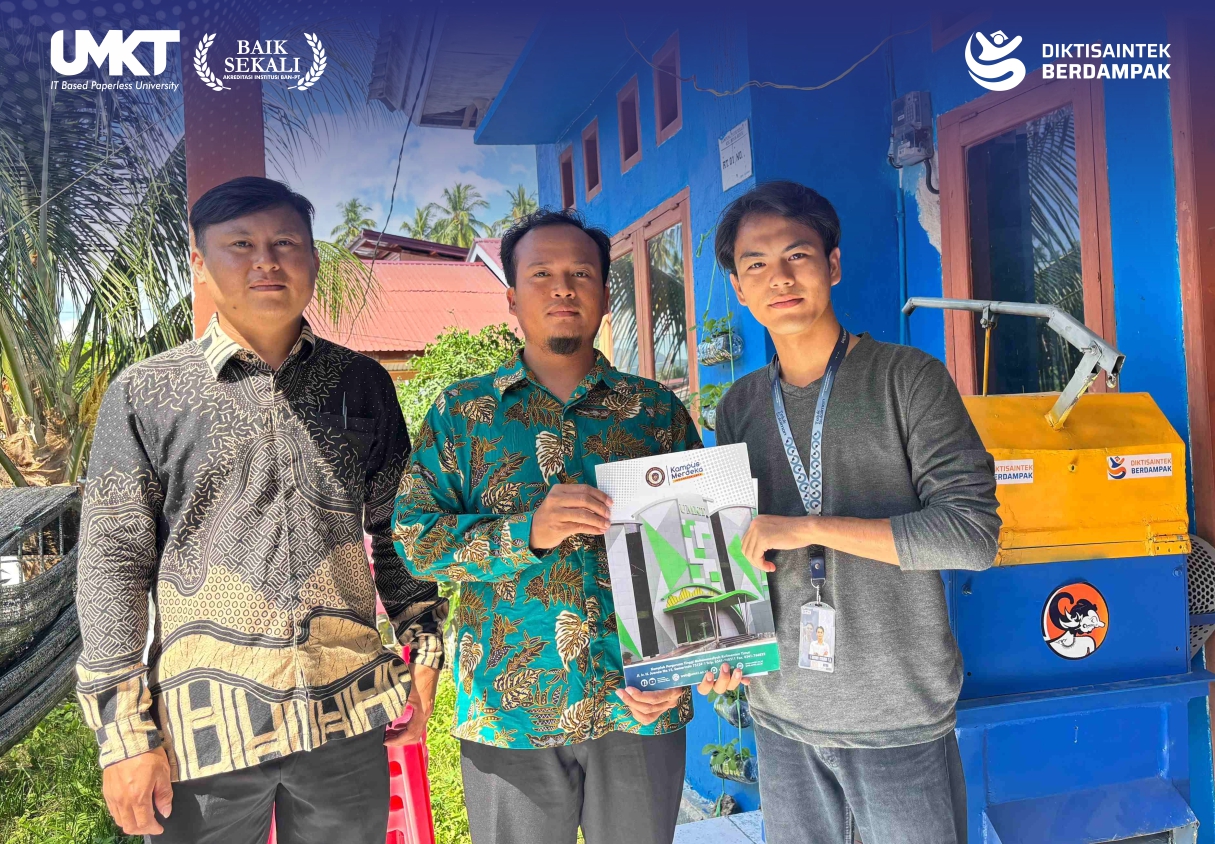 Mahasiswa KKN-PMM UMKT Serahkan Bantuan Mesin Pencacah Sampah untuk Kampung Teluk Sulaiman