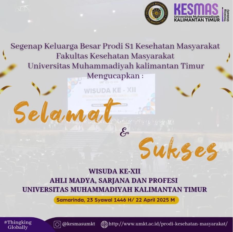 Selamat dan Sukses Wisuda ke-XII Universitas Muhammadiyah Kalimantan Timur